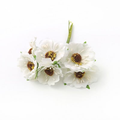 1 buchet/6 bucăți 4 cm mini buchet de mac flori artificiale de mătase cutie de favoruri de nuntă trandafir flori false pentru albume de bricolaj