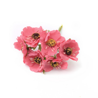 1 buchet/6 bucăți 4 cm mini buchet de mac flori artificiale de mătase cutie de favoruri de nuntă trandafir flori false pentru albume de bricolaj