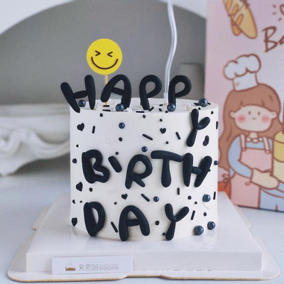 1 szett levél Boldog születésnapot tortafesték színes puha ragasztóval születésnapi barkácsolás ajándék tortalappal babazuhany desszert díszítéshez