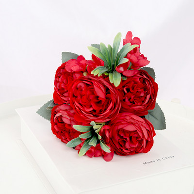 30cm Rózsa Selyem Bazsarózsa Művirág Rózsaszín Barkácsolás Otthon Nappali Kert Esküvői Dekoráció Hamis virágok vázához Olcsó csokor