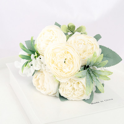 30cm Rózsa Selyem Bazsarózsa Művirág Rózsaszín Barkácsolás Otthon Nappali Kert Esküvői Dekoráció Hamis virágok vázához Olcsó csokor