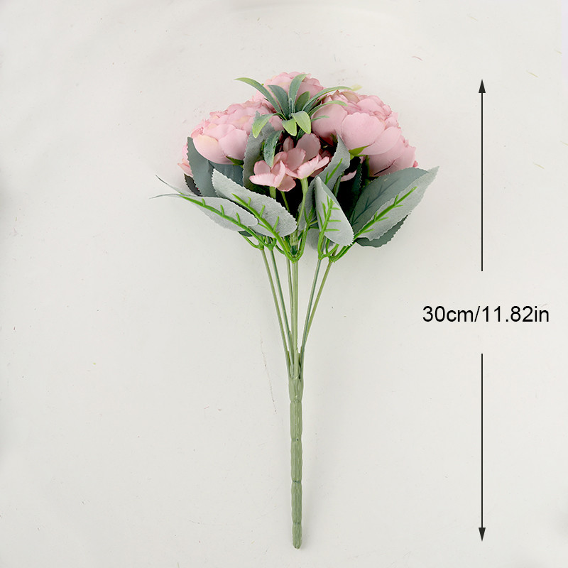 30cm Rózsa Selyem Bazsarózsa Művirág Rózsaszín Barkácsolás Otthon Nappali Kert Esküvői Dekoráció Hamis virágok vázához Olcsó csokor