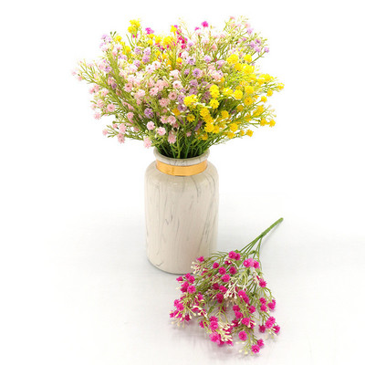 1 csokor Hamis kis virágok fejek DIY Gypsophila szimuláció mesterséges hamis virág Baba lehelet esküvői otthoni dekoráció