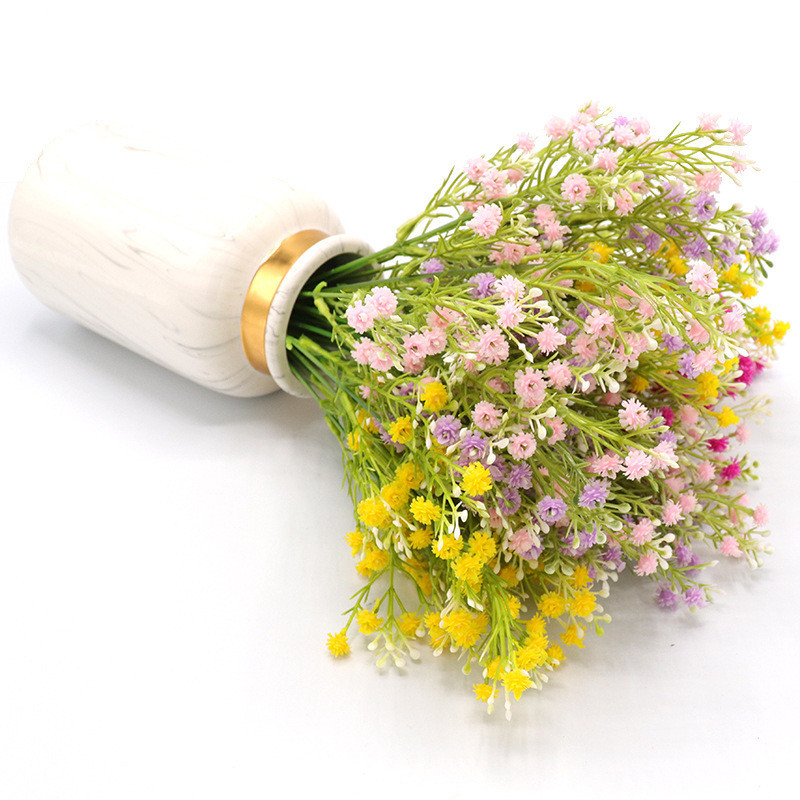 1 csokor Hamis kis virágok fejek DIY Gypsophila szimuláció mesterséges hamis virág Baba lehelet esküvői otthoni dekoráció