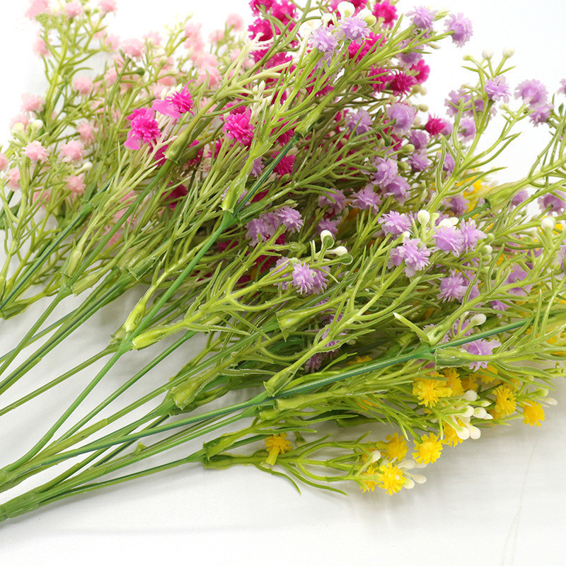 1 csokor Hamis kis virágok fejek DIY Gypsophila szimuláció mesterséges hamis virág Baba lehelet esküvői otthoni dekoráció