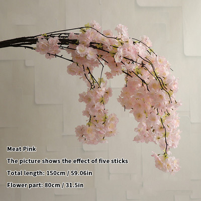 80cm Cherry Tree Artificial Pollen Κόκκινο Μεταξωτό Στολισμός Γάμου Κλαδί κερασιάς Διακόσμηση σπιτιού Αψίδα γάμου