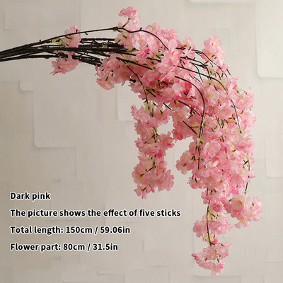 80cm Cherry Tree Artificial Pollen Κόκκινο Μεταξωτό Στολισμός Γάμου Κλαδί κερασιάς Διακόσμηση σπιτιού Αψίδα γάμου