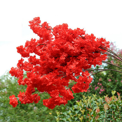 80cm Cherry Tree Artificial Pollen Κόκκινο Μεταξωτό Στολισμός Γάμου Κλαδί κερασιάς Διακόσμηση σπιτιού Αψίδα γάμου
