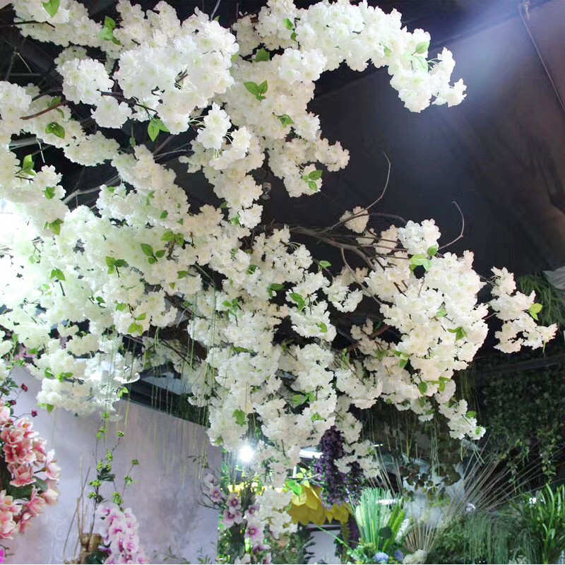 80cm Cherry Tree Artificial Pollen Κόκκινο Μεταξωτό Στολισμός Γάμου Κλαδί κερασιάς Διακόσμηση σπιτιού Αψίδα γάμου