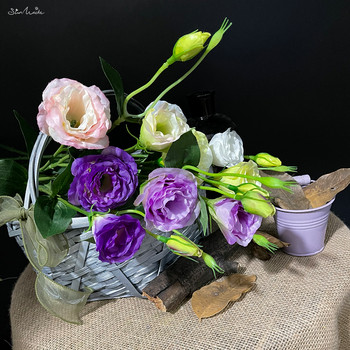 SunMade Lisianthus Silk Artificial Flower Home Wedding Decoration Flower Arangement Accessaries Flores Artificales Purple Flore