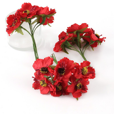 6 db/tétel mesterséges százszorszép porzós virágok csokor hamis virágok lakberendezéshez Esküvői dekoráció Scrapbooking kézműves kiegészítők