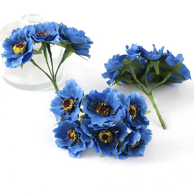 6 db/tétel mesterséges százszorszép porzós virágok csokor hamis virágok lakberendezéshez Esküvői dekoráció Scrapbooking kézműves kiegészítők