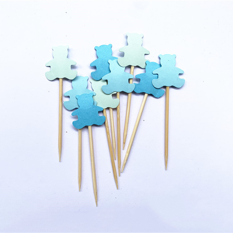 40 τεμ Bear Cupcake Toppers, Baby Shower Toppers, Cupcake Toppers, blue Toppers, Baby Shower Tags, Bear Food Picks, Cupcake Picks
