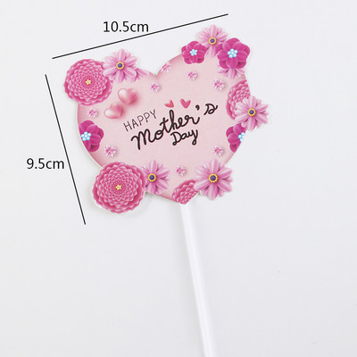 Tortafedő Boldog anyák napját topperek csók anya lány virág szív torta zászlók születésnapi esküvői parti sütés barkács dekoráció piros rózsaszín