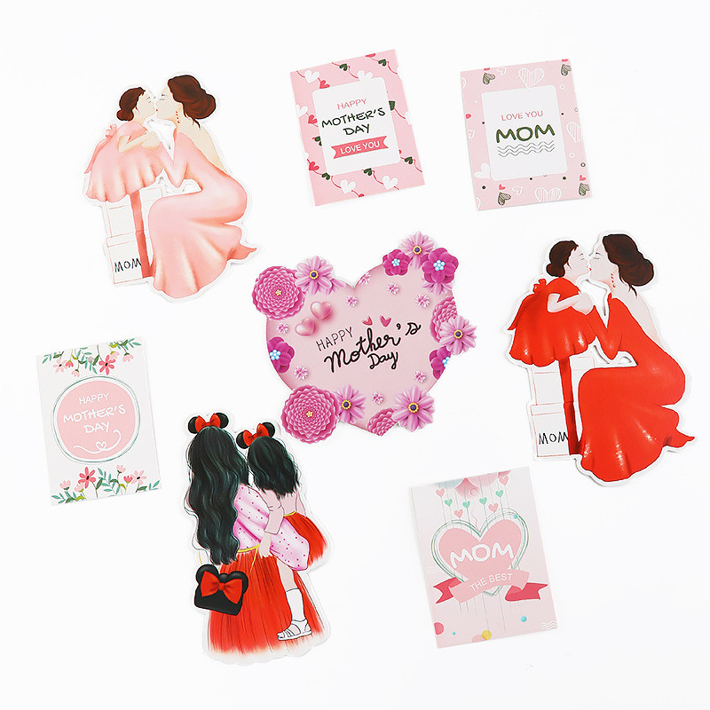 Tortafedő Boldog anyák napját topperek csók anya lány virág szív torta zászlók születésnapi esküvői parti sütés barkács dekoráció piros rózsaszín