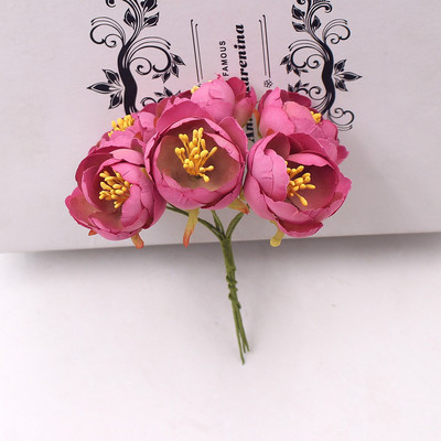 6 gab. Mākslīgie ziedi Mini tējas rozes pumpurs kāzu mājas dekorēšanai Rotaslietas Aksesuāri Fleurs Scrapbooking DIY Amatniecības piederumi