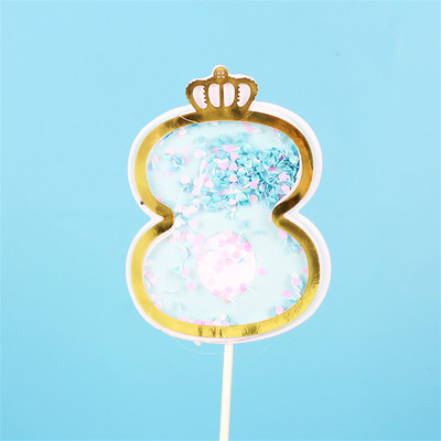 Нова дигитална свещ с пайети Номер за рожден ден Свещ за торта 0 1 2 3 4 5 6 7 8 9 Торта за торта Момичета Момчета Декорация за бебешки партита