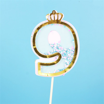 Нова дигитална свещ с пайети Номер за рожден ден Свещ за торта 0 1 2 3 4 5 6 7 8 9 Торта за торта Момичета Момчета Декорация за бебешки партита