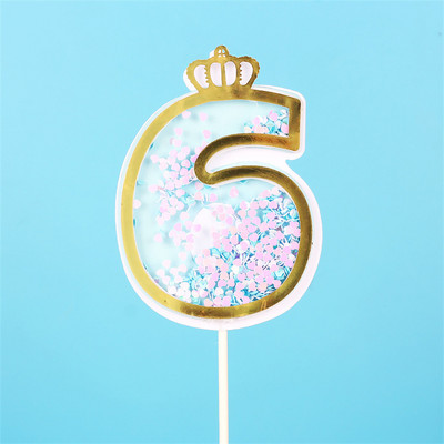 Нова дигитална свещ с пайети Номер за рожден ден Свещ за торта 0 1 2 3 4 5 6 7 8 9 Торта за торта Момичета Момчета Декорация за бебешки партита