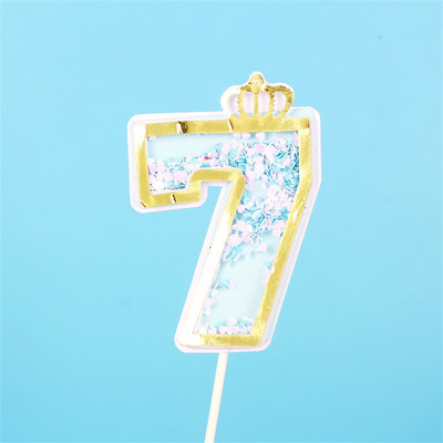 Нова дигитална свещ с пайети Номер за рожден ден Свещ за торта 0 1 2 3 4 5 6 7 8 9 Торта за торта Момичета Момчета Декорация за бебешки партита