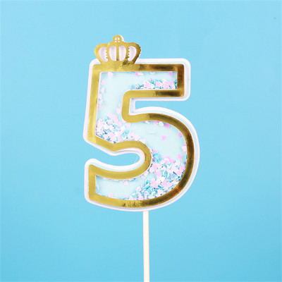 Нова дигитална свещ с пайети Номер за рожден ден Свещ за торта 0 1 2 3 4 5 6 7 8 9 Торта за торта Момичета Момчета Декорация за бебешки партита