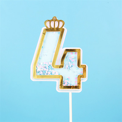 Нова дигитална свещ с пайети Номер за рожден ден Свещ за торта 0 1 2 3 4 5 6 7 8 9 Торта за торта Момичета Момчета Декорация за бебешки партита