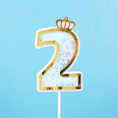 Нова дигитална свещ с пайети Номер за рожден ден Свещ за торта 0 1 2 3 4 5 6 7 8 9 Торта за торта Момичета Момчета Декорация за бебешки партита