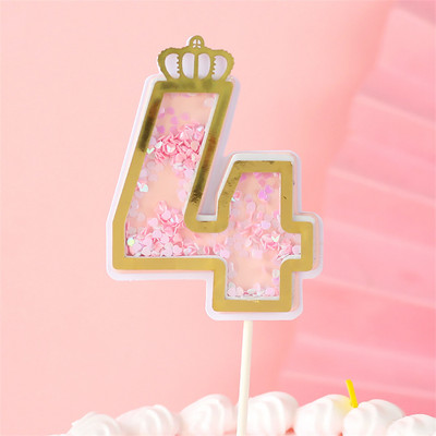 Нова дигитална свещ с пайети Номер за рожден ден Свещ за торта 0 1 2 3 4 5 6 7 8 9 Торта за торта Момичета Момчета Декорация за бебешки партита