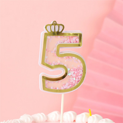 Нова дигитална свещ с пайети Номер за рожден ден Свещ за торта 0 1 2 3 4 5 6 7 8 9 Торта за торта Момичета Момчета Декорация за бебешки партита