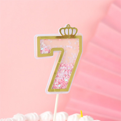 Нова дигитална свещ с пайети Номер за рожден ден Свещ за торта 0 1 2 3 4 5 6 7 8 9 Торта за торта Момичета Момчета Декорация за бебешки партита