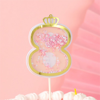 Нова дигитална свещ с пайети Номер за рожден ден Свещ за торта 0 1 2 3 4 5 6 7 8 9 Торта за торта Момичета Момчета Декорация за бебешки партита