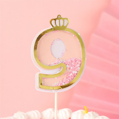 Нова дигитална свещ с пайети Номер за рожден ден Свещ за торта 0 1 2 3 4 5 6 7 8 9 Торта за торта Момичета Момчета Декорация за бебешки партита