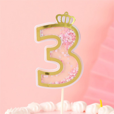 Нова дигитална свещ с пайети Номер за рожден ден Свещ за торта 0 1 2 3 4 5 6 7 8 9 Торта за торта Момичета Момчета Декорация за бебешки партита