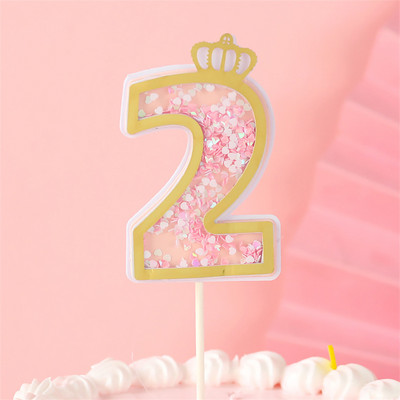 Нова дигитална свещ с пайети Номер за рожден ден Свещ за торта 0 1 2 3 4 5 6 7 8 9 Торта за торта Момичета Момчета Декорация за бебешки партита