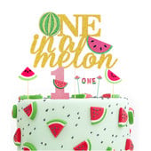 One in a Melon Cake Topper Διακόσμηση για 1ο πάρτι γενεθλίων Τούρτα καρπούζι Cupcake ντεκόρ Καρπούζι με θέμα παιδικό παιδικό πάρτι