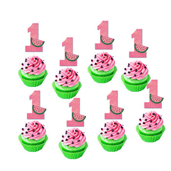 One in a Melon Cake Topper Διακόσμηση για 1ο πάρτι γενεθλίων Τούρτα καρπούζι Cupcake ντεκόρ Καρπούζι με θέμα παιδικό παιδικό πάρτι