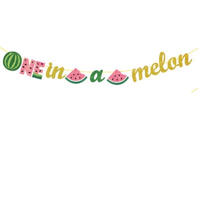One in a Melon Cake Topper Διακόσμηση για 1ο πάρτι γενεθλίων Τούρτα καρπούζι Cupcake ντεκόρ Καρπούζι με θέμα παιδικό παιδικό πάρτι