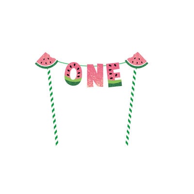 One in a Melon Cake Topper Διακόσμηση για 1ο πάρτι γενεθλίων Τούρτα καρπούζι Cupcake ντεκόρ Καρπούζι με θέμα παιδικό παιδικό πάρτι