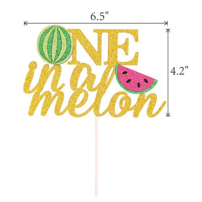 One in a Melon Cake Topper Διακόσμηση για 1ο πάρτι γενεθλίων Τούρτα καρπούζι Cupcake ντεκόρ Καρπούζι με θέμα παιδικό παιδικό πάρτι
