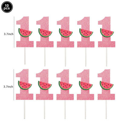 One in a Melon Cake Topper Διακόσμηση για 1ο πάρτι γενεθλίων Τούρτα καρπούζι Cupcake ντεκόρ Καρπούζι με θέμα παιδικό παιδικό πάρτι