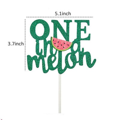 One in a Melon Cake Topper Διακόσμηση για 1ο πάρτι γενεθλίων Τούρτα καρπούζι Cupcake ντεκόρ Καρπούζι με θέμα παιδικό παιδικό πάρτι