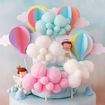 HUHULE 8 τμχ/σετ Unicorn Cake Topper Rainbow Cloud And Balloon Unicorn Party Gift for Girls Cake Decorating baby shower