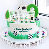 1 set de decorațiuni pentru tort pentru petrecere cu tema de fotbal pentru ziua de naștere Cupcake Topper model joc de fotbal pentru copii pentru petrecerea de aniversare