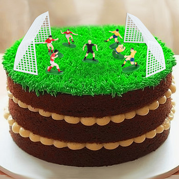 1 комплект футболна тематична парти торта за торта за рожден ден Cupcake Topper модел футболна игра детски рожден ден торта декорация доставка