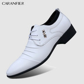CARANFIER jauni britu vīriešu apavi ar šķeltas ādas smailiem purngaliem vīriešu kleitas apavi biznesa kāzu Oksfordas formālas apavi vīriešiem