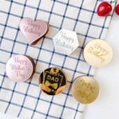 10 gab Akrila sešstūra zelts Daudz laimes dzimšanas dienā Valentīna dienas kūciņa virsma sirds rozes zelta sudrabs dzimšanas dienas kūkas dekorēšanai