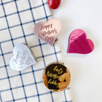 10 τμχ Ακρυλικό εξάγωνο Χρυσό Χρόνια Πολλά Cupcake Ημέρα του Αγίου Βαλεντίνου Topper Καρδιά ροζ χρυσό ασημί για διακόσμηση τούρτας γενεθλίων