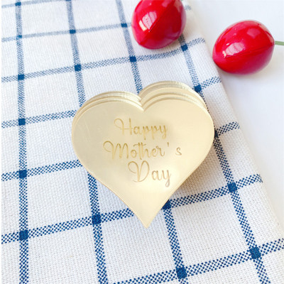 10 gab Akrila sešstūra zelts Daudz laimes dzimšanas dienā Valentīna dienas kūciņa virsma sirds rozes zelta sudrabs dzimšanas dienas kūkas dekorēšanai