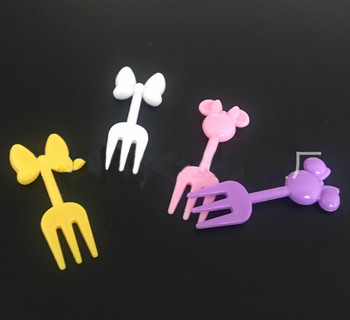 Disney Mickey Mouse Πιρούνι Φρούτων Μίνι κινούμενα σχέδια Παιδικό σνακ Κέικ Επιδόρπιο Φρούτα Οδοντογλυφίδα Bento Μεσημεριανά Διακόσμηση πάρτι Τυχαίο χρώμα