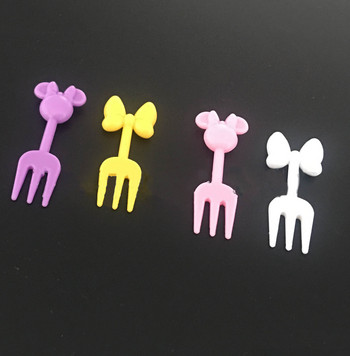 Disney Mickey Mouse Πιρούνι Φρούτων Μίνι κινούμενα σχέδια Παιδικό σνακ Κέικ Επιδόρπιο Φρούτα Οδοντογλυφίδα Bento Μεσημεριανά Διακόσμηση πάρτι Τυχαίο χρώμα